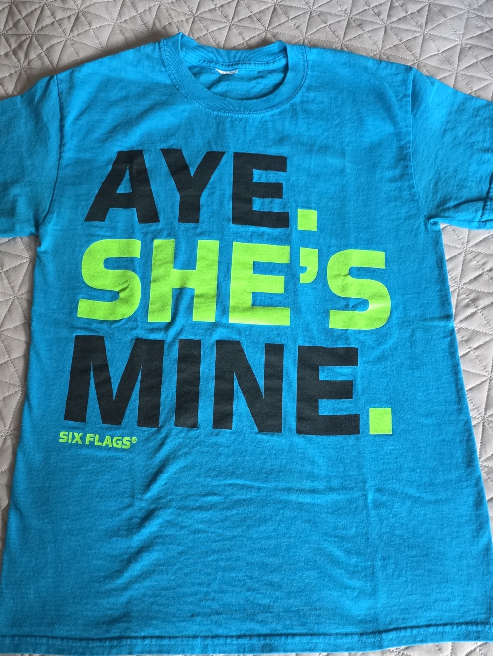 Bright Turquoise Graphic Short Sleeve Tee